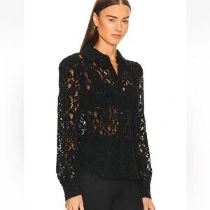 L'AGENCE Black Lace Blouse